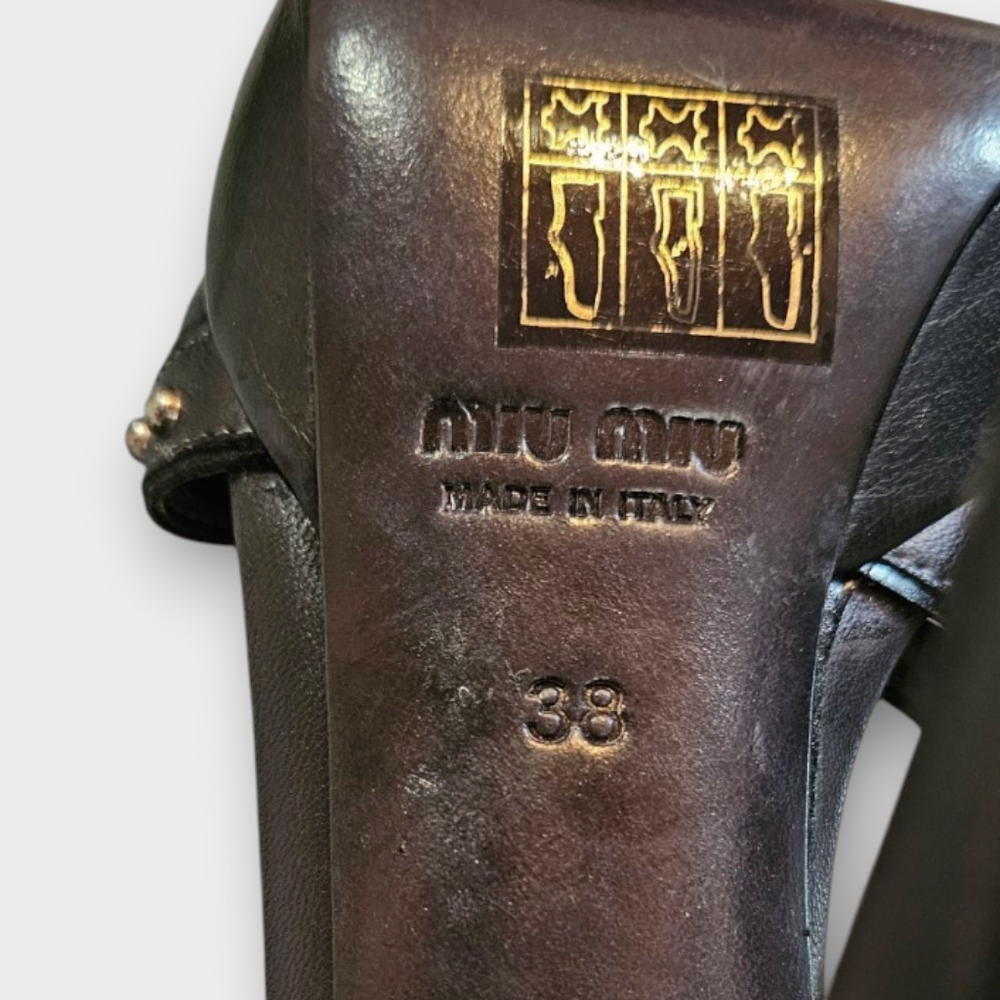 Miu Miu Black Studded Heels - Picture 10 of 11